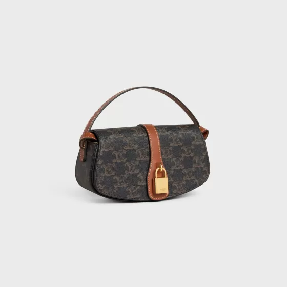 Clutch On Strap Tabou In Triomphe Canvas And Calfskin - | ^CELINE Hot