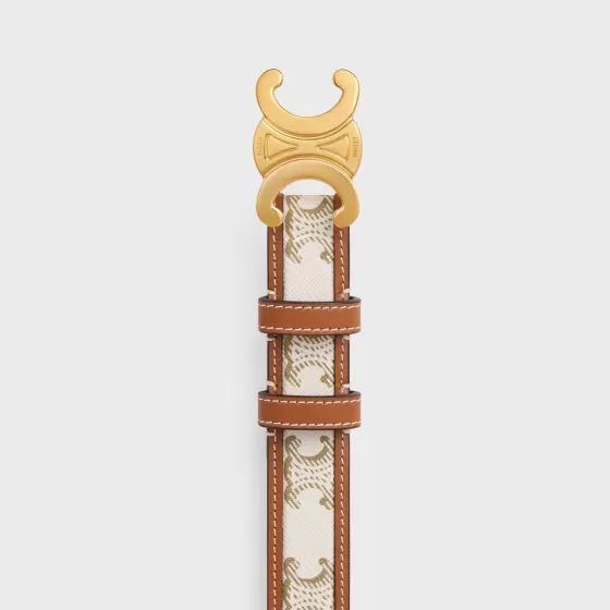 Medium Triomphe Belt In Triomphe Canvas And Calfskin - | ^CELINE Best